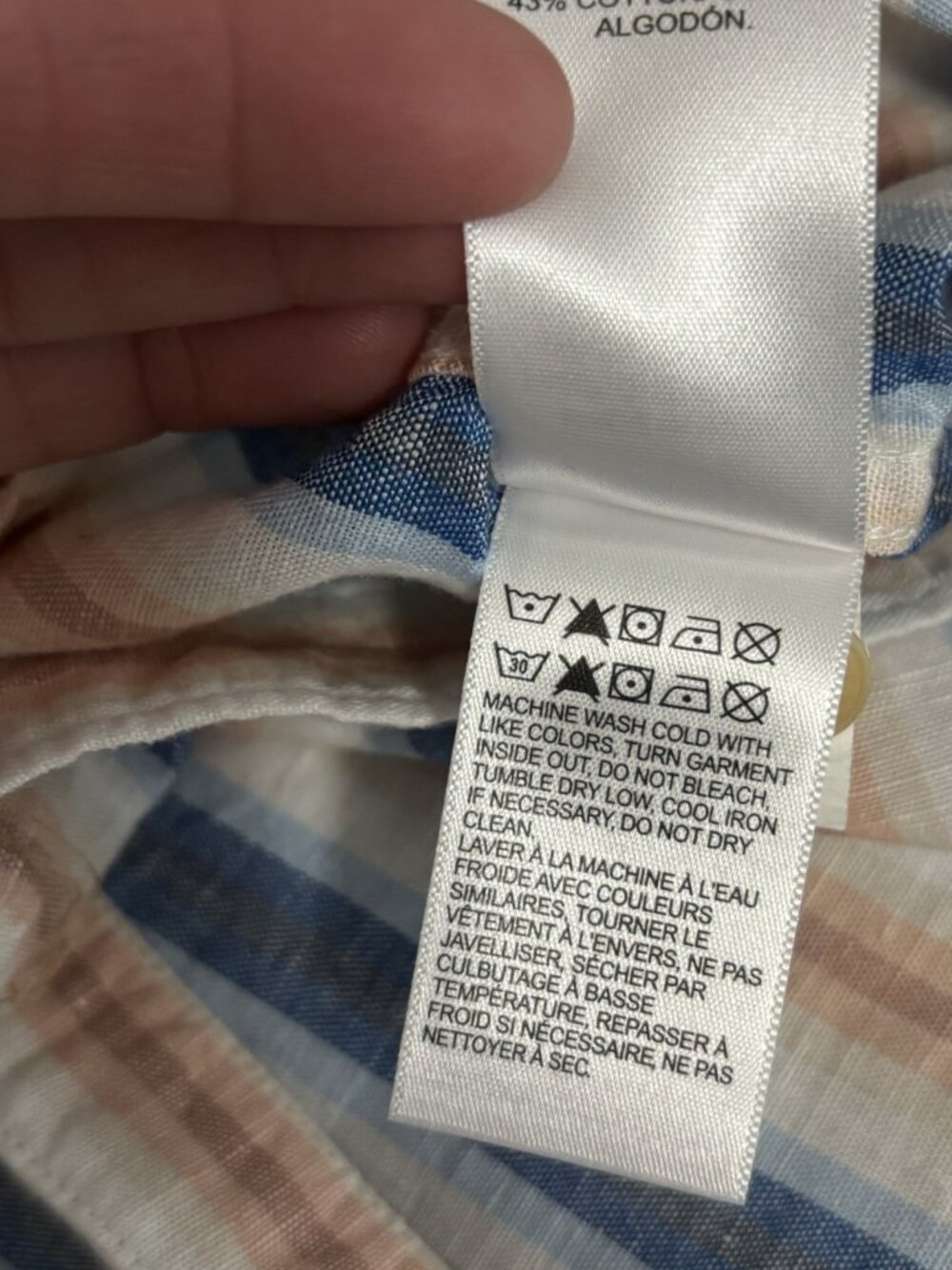 Lucky Brand Button Shirt Mens XL Multicolor Classic Fit Striped Pockets Hemp - Picture 11 of 12